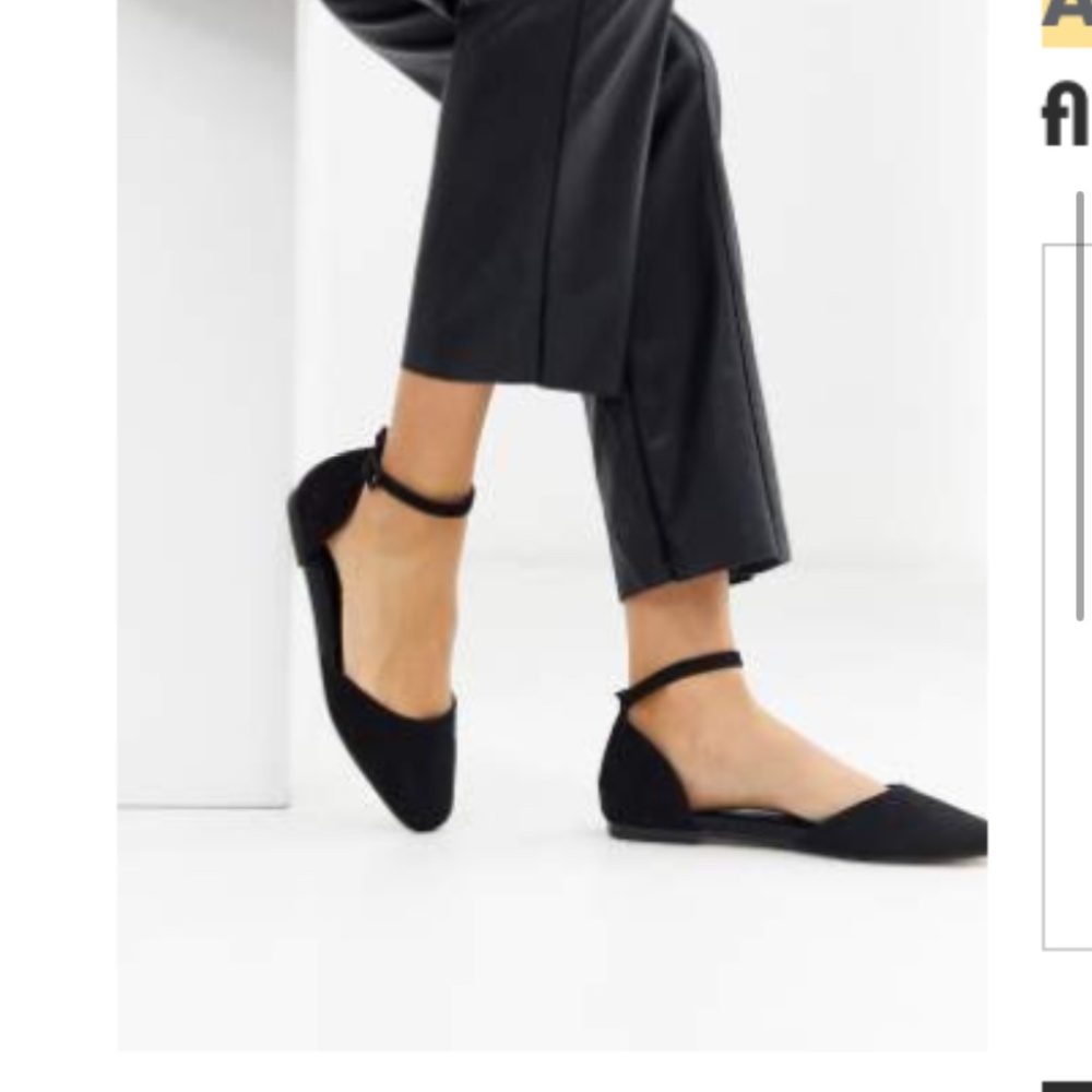 ASOS Lint Ballet Flats in Black Size US 7